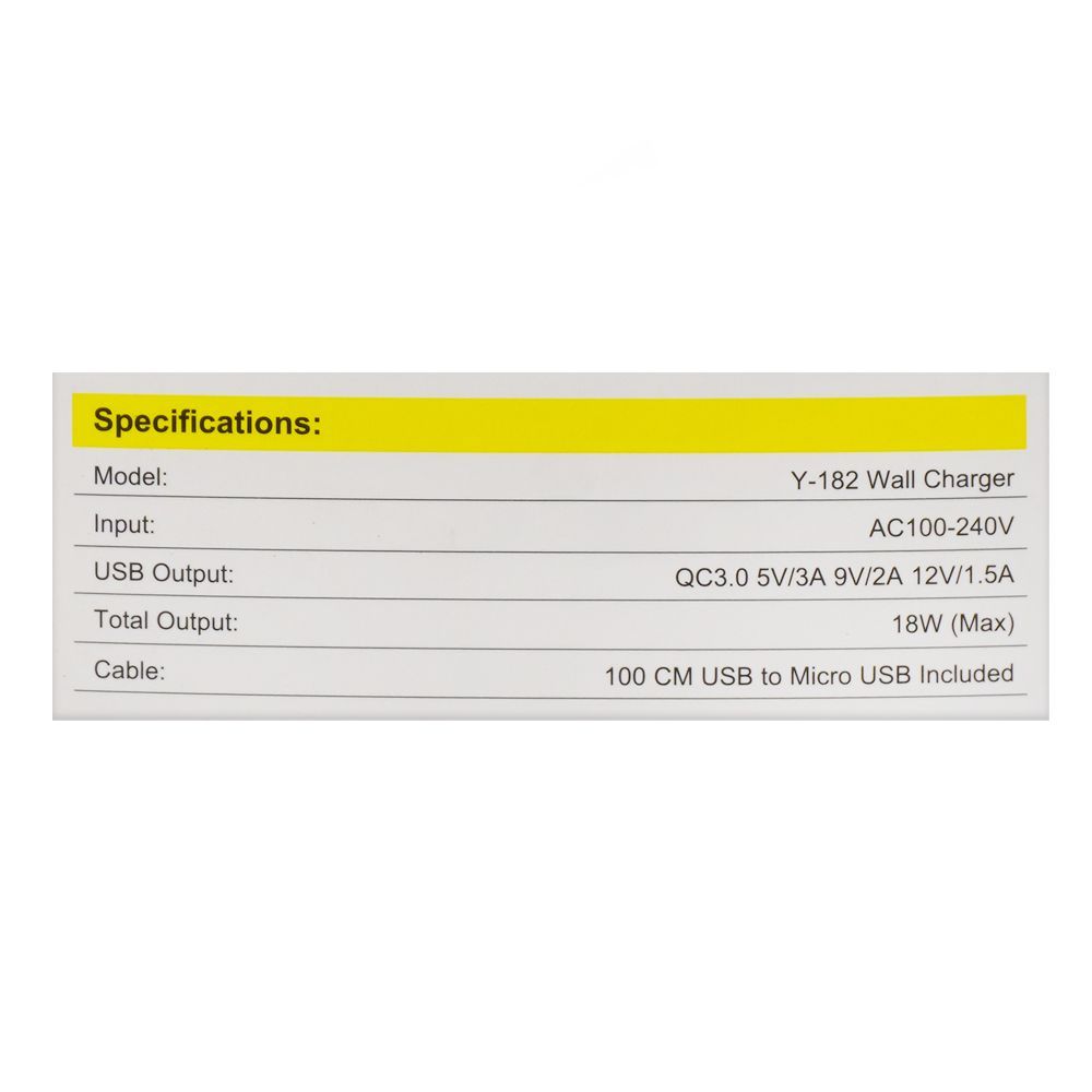 Yolo Micro 18W Wall Charger, Y-182 - Image 3