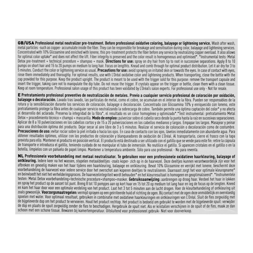 L'Oreal Professionnel Metal Detox Neutralizer Pre-Treatment, 500ml - Image 4