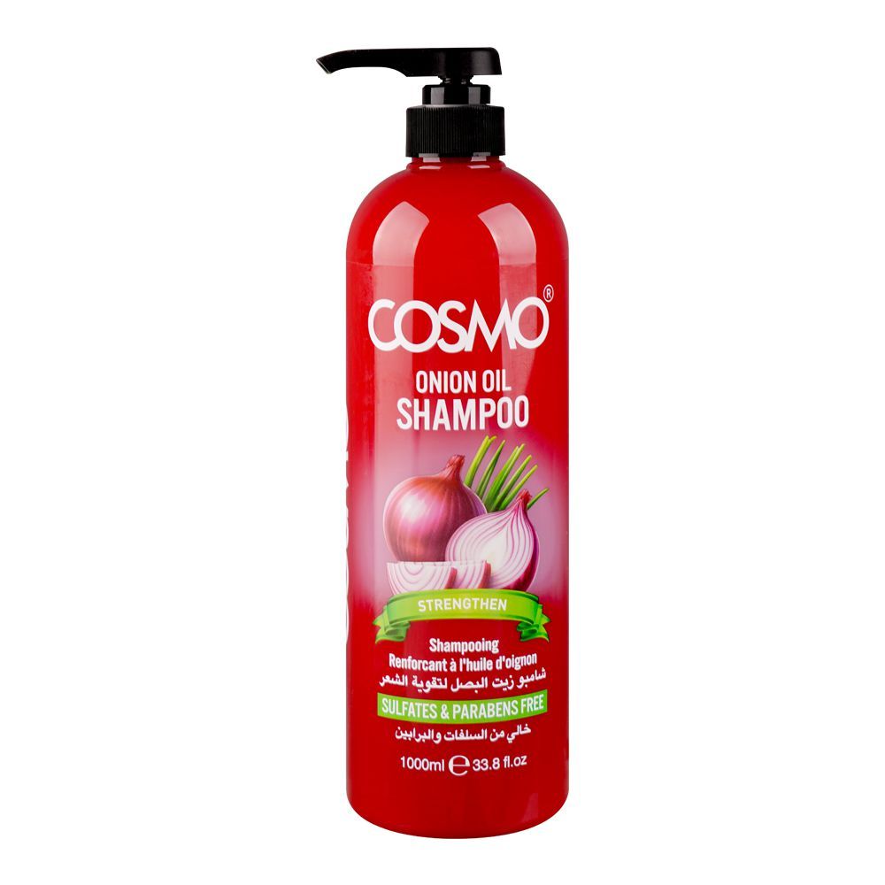 Cosmo Strengthen Onion Oil Shampoo, Sulphate & Paraben Free, 1000ml - Main Image