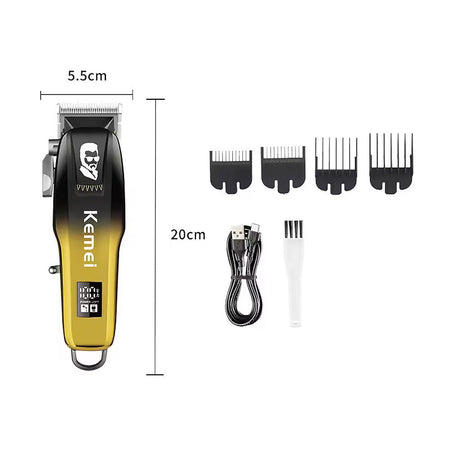 Kemei Rechargeable Hair Clipper/Trimmer, 4 Combs, KM-709A - Main Image