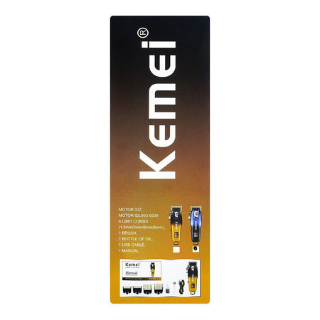 Kemei Rechargeable Hair Clipper/Trimmer, 4 Combs, KM-709A - Image 4