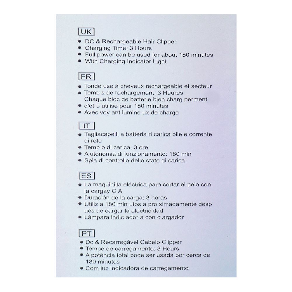 Kemei Rechargeable Hair Clipper/Trimmer, 4 Combs, KM-709A - Image 6