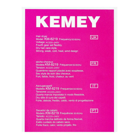 Kemey High-Speed Negative Ions Hair Dryer, 1600W, KM-8219 - Image 5