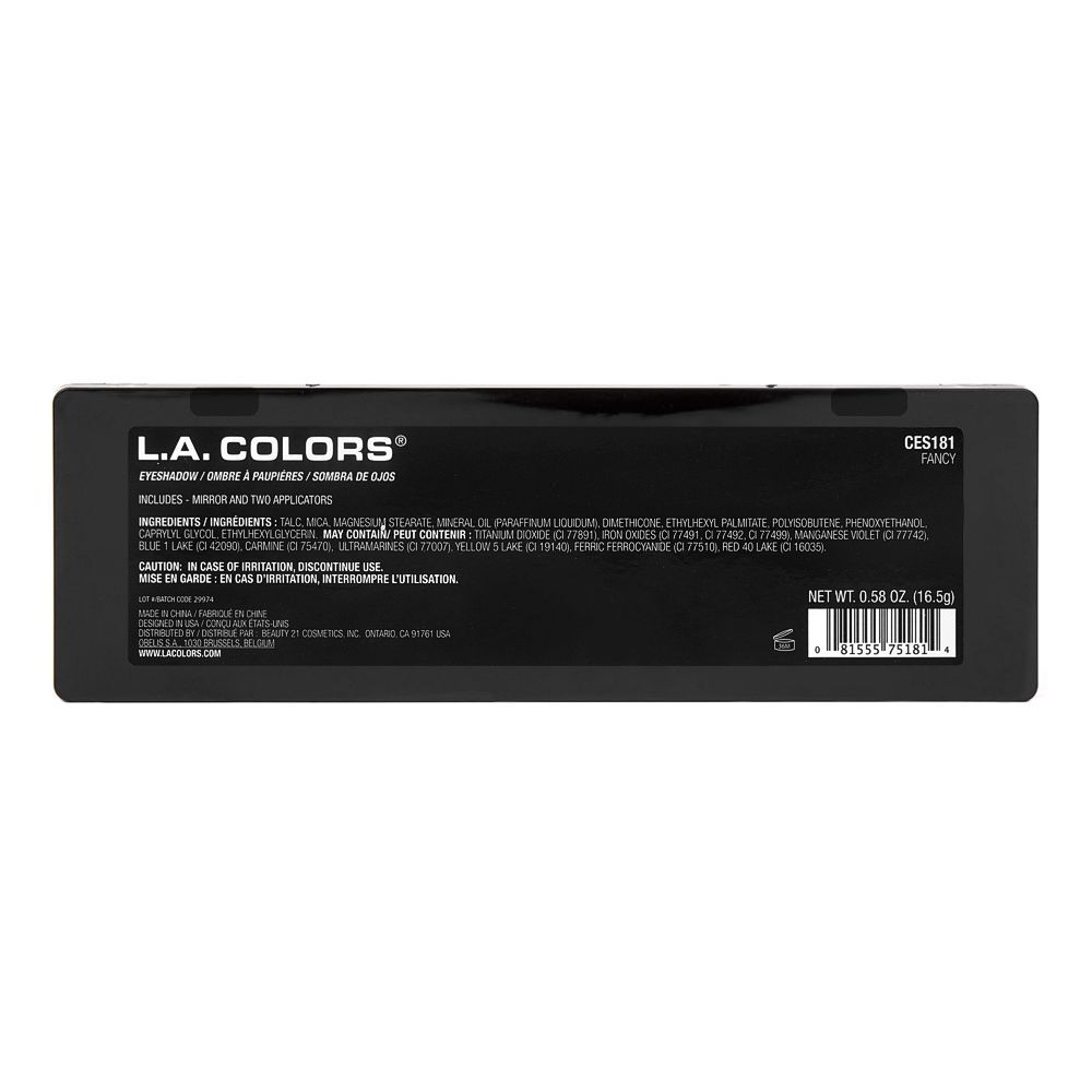 L.A. Colors Fancy Eyeshadow Palette, 10 Shades, CES181 Fancy - Image 3