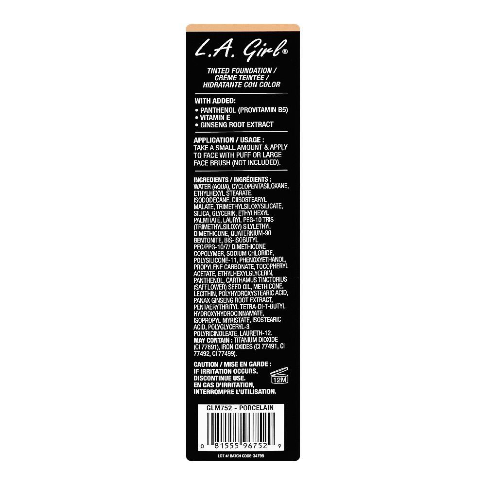 L.A. Girl Tinted Liquid Foundation, 30ml, GLM752 Porcelain - Image 4