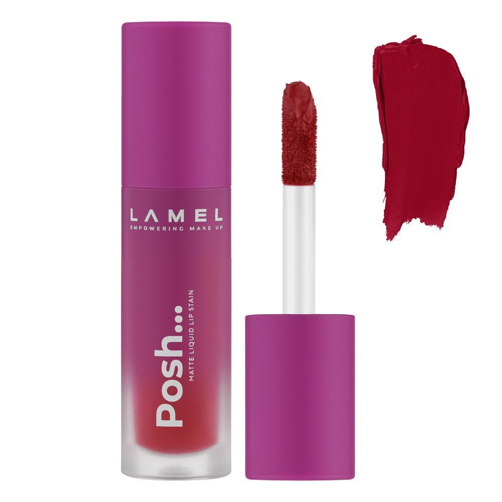 LAMEL Posh Matte Liquid Lip Stain, 4ml, 407 Wine Red - Main Image