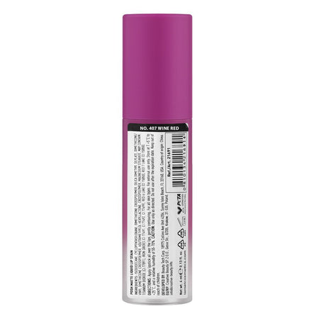 LAMEL Posh Matte Liquid Lip Stain, 4ml, 407 Wine Red - Image 2
