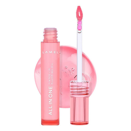 LAMEL All In One Tinted Lip Plumping Oil, 3ml, 401 Peachy - Main Image