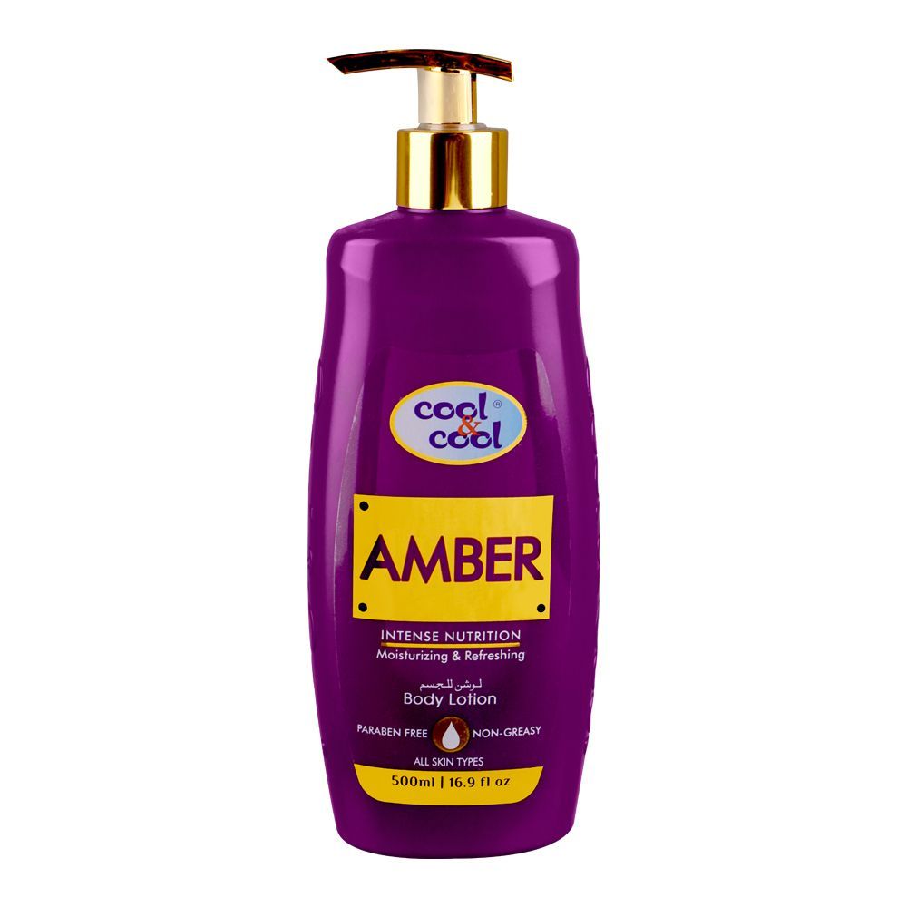 Cool & Cool Amber Body Lotion, Non Greasy & Paraben Free, For All Skin Types, 500ml - Image 3