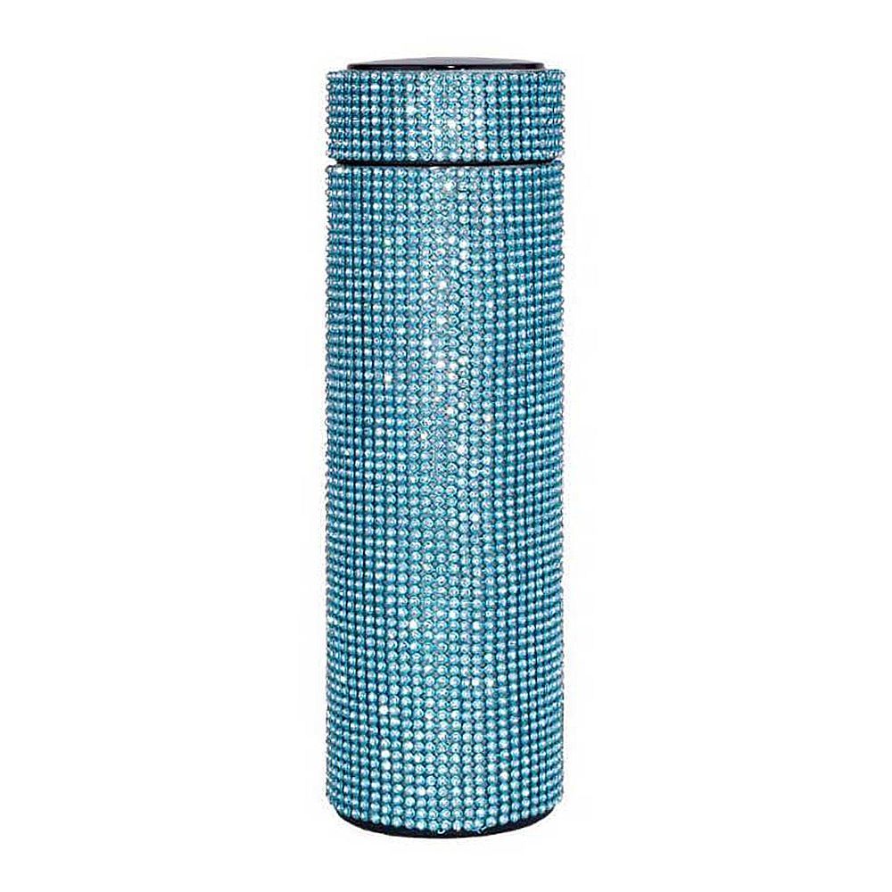Smart Temperature Display Diamond Vacuum Insulated Water Bottle, 500ml, Green - Main Image
