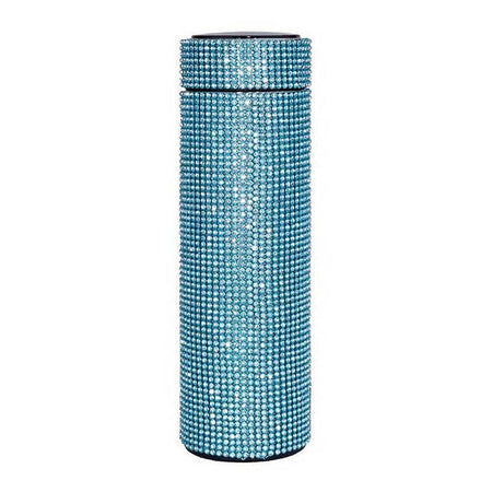 Smart Temperature Display Diamond Vacuum Insulated Water Bottle, 500ml, Green - Main Image