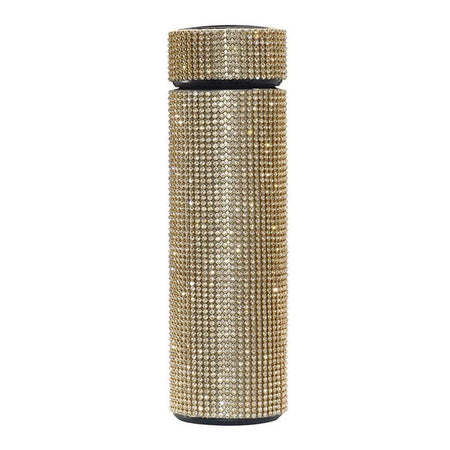 Smart Temperature Display Diamond Vacuum Insulated Water Bottle, 500ml, Golden - Main Image