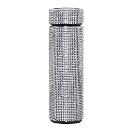 Smart Temperature Display Diamond Vacuum Insulated Water Bottle, 500ml, White - Main Image