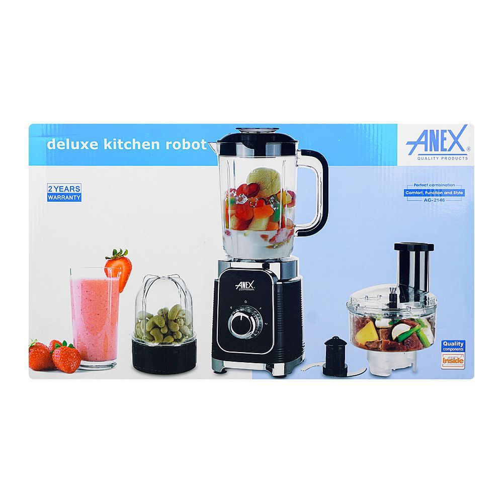 Anex Deluxe Kitchen Robot Food Factory, 380W, White, AG-2146 - Image 5