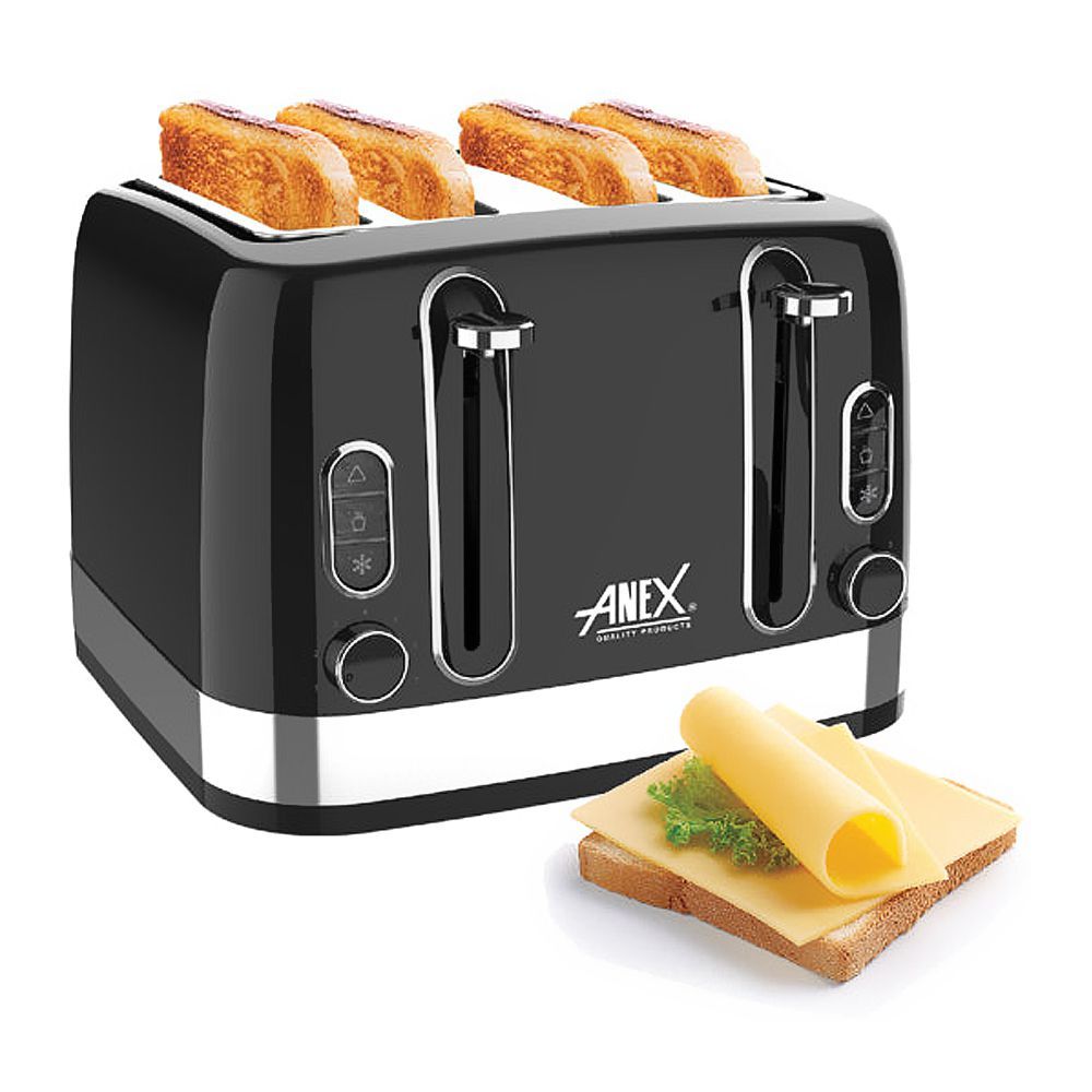 Anex Deluxe 4 Slice Toaster, 1900-2300W, Black, AG-3009 - Main Image