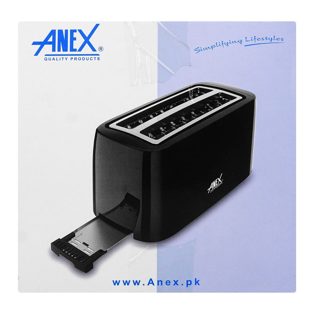 Anex Deluxe 4 Slice Toaster, 1300-1550W, Black, AG-3007 - Image 5
