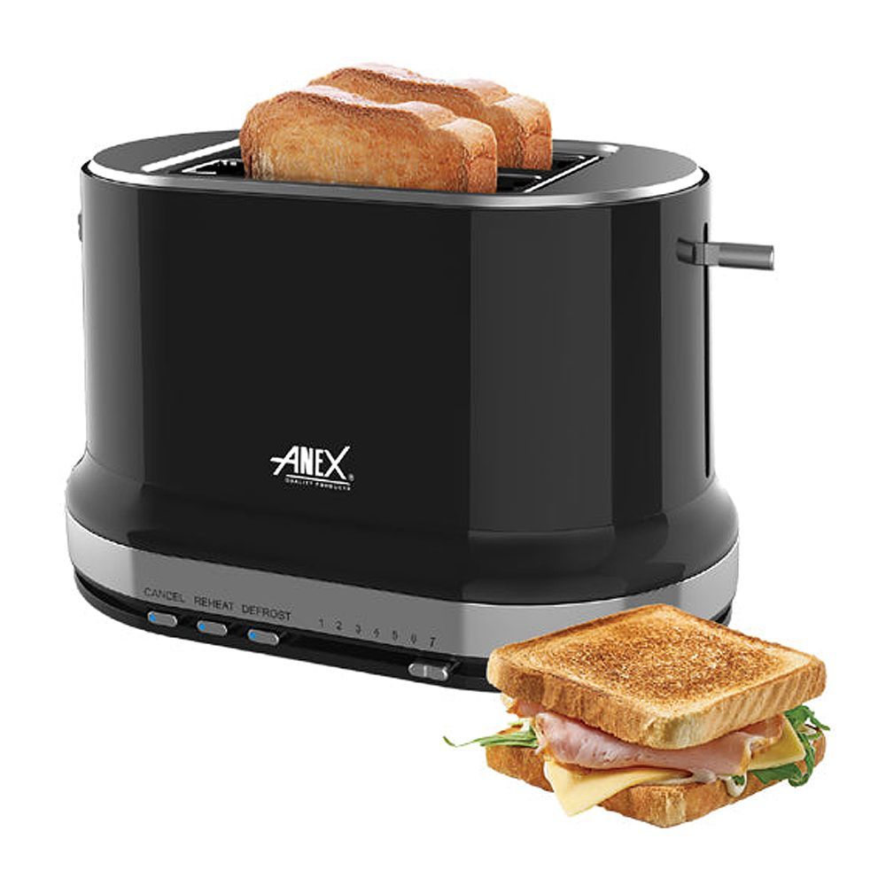 Anex Deluxe 2 Slice Toaster, 730-870W, Black, AG-3006 - Main Image