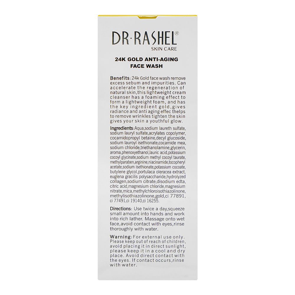 Dr. Rashel 24K Gold Anti-Aging Face Wash, For All Skin Types, 100g - Image 5