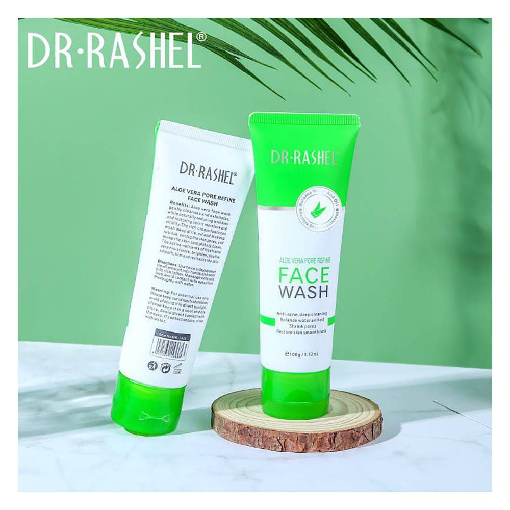 Dr. Rashel Aloe Vera Pore Refine Face Wash, For All Skin Types, 100g - Main Image