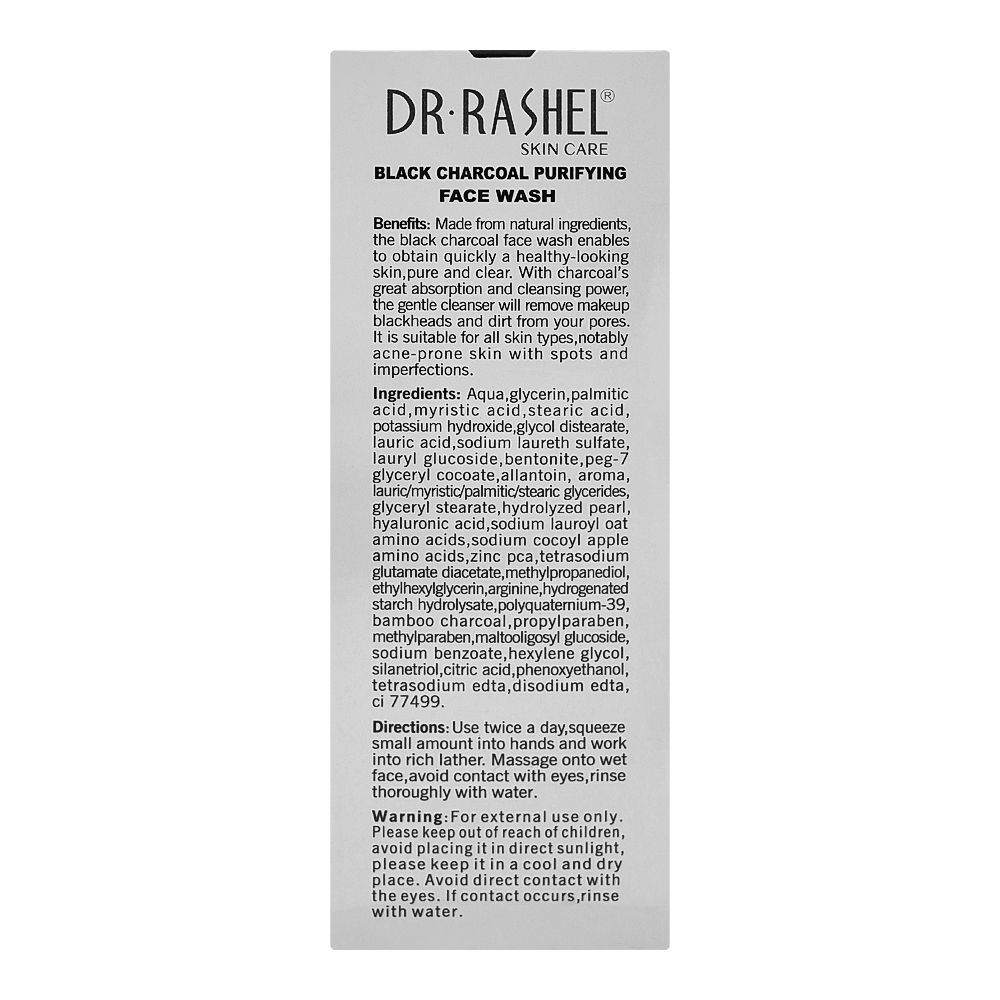 Dr. Rashel Black Charcoal Purifying Face Wash, For All Skin Types, 100g - Image 6