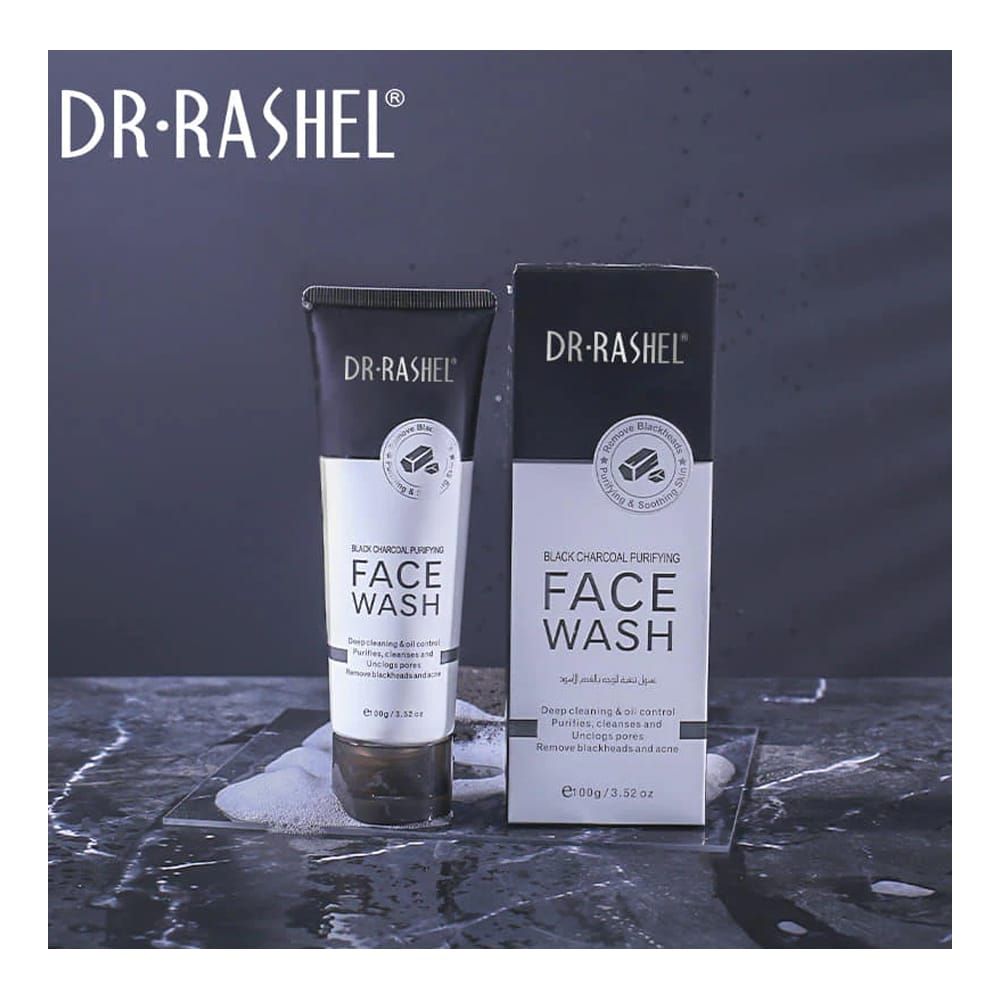 Dr. Rashel Black Charcoal Purifying Face Wash, For All Skin Types, 100g - Image 2