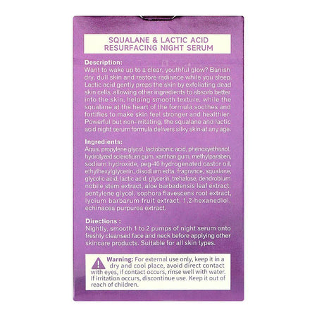 Dr. Rashel 1% Squalane Lactic Acid Resurfacing Night Serum, For All Skin Types, 35ml - Image 2