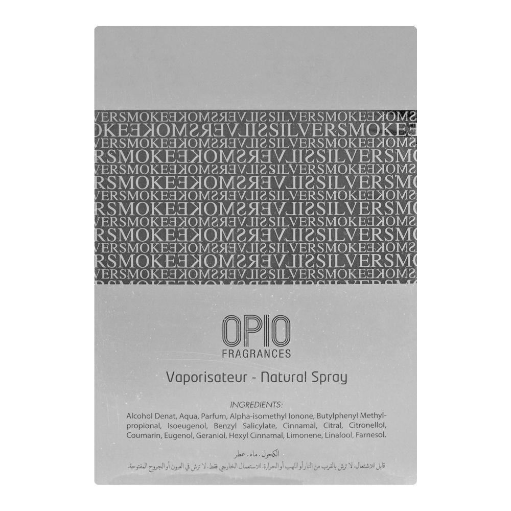 Opio Silver Smoke Eau de Parfum, For Men, 100ml - Image 2