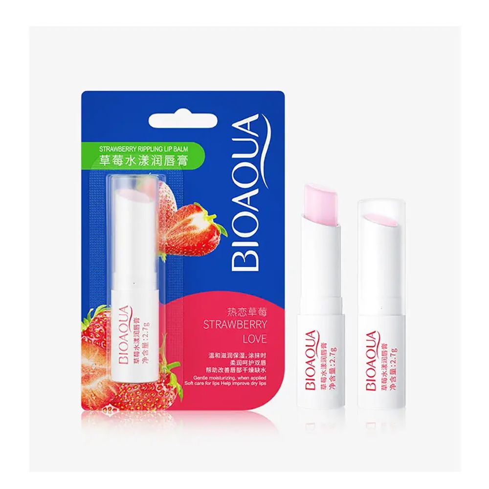 Bioaqua Strawberry Lip Balm, Hydrating & Moisturizing, 2.7g, BQY00621 - Main Image