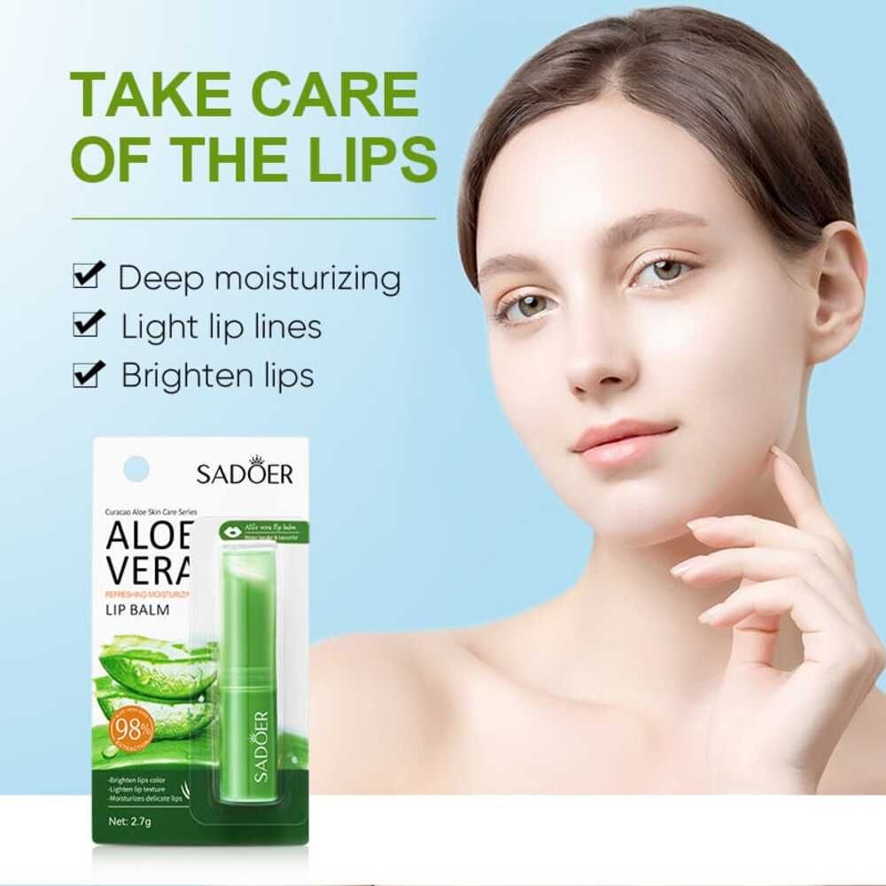 Sadoer Aloe Vera Lip Balm, Hydrating & Moisturizing, 2.7g, SD04421 - Image 3