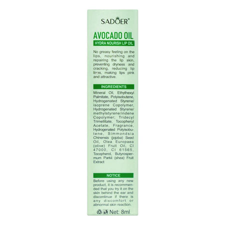 Sadoer Avocado Lip Oil, Hydrating & Nourishing, Reduces Lip Lines, 8ml, SD38454 - Image 6