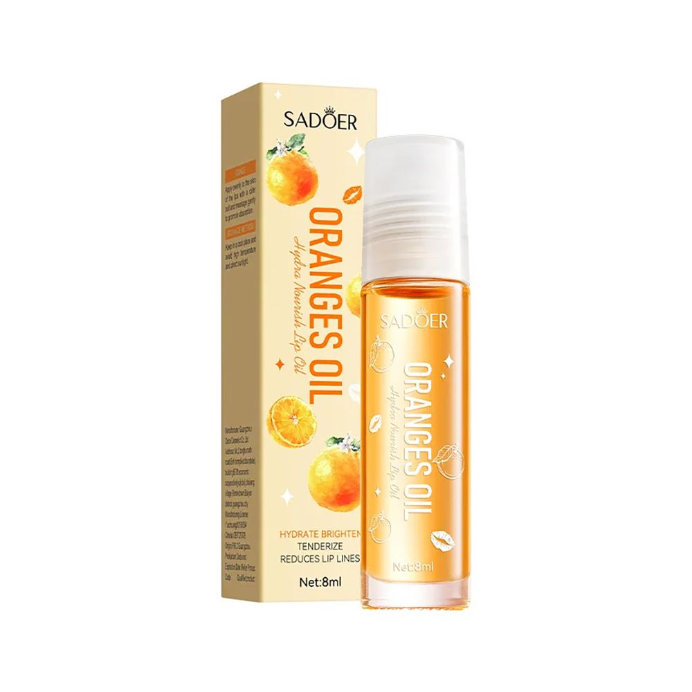 Sadoer Orange Lip Oil, Hydrating & Nourishing, Reduces Lip Lines, 8ml, SD38461 - Main Image