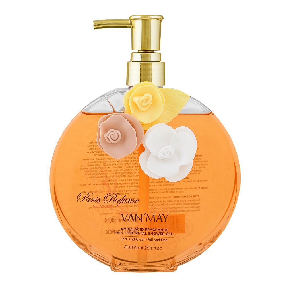 Van'May Paris Perfume Amino Acid Fragrance Red Love Petal Shower Gel, 800ml - Main Image