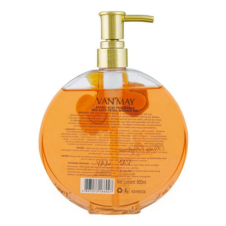 Van'May Paris Perfume Amino Acid Fragrance Red Love Petal Shower Gel, 800ml - Image 2