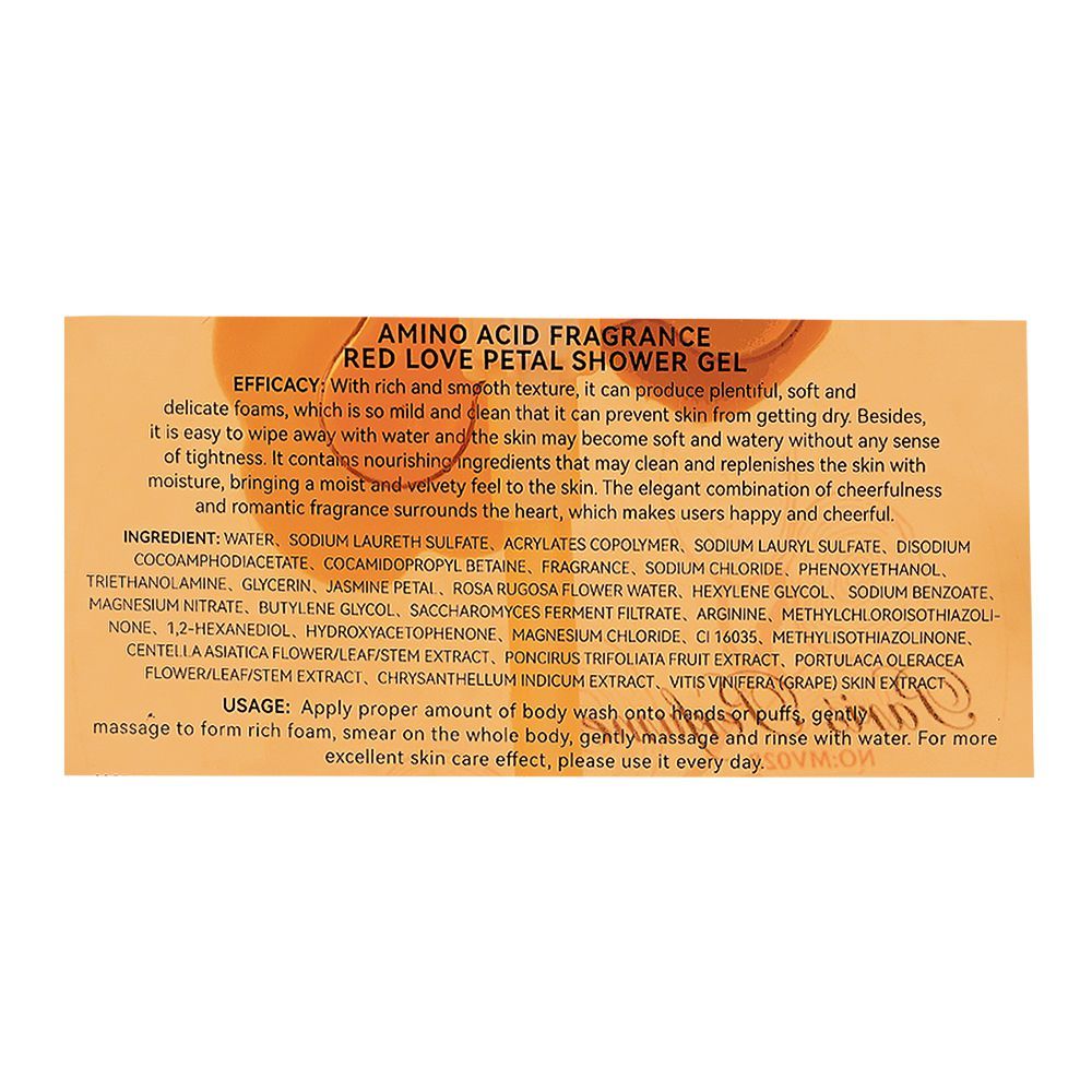 Van'May Paris Perfume Amino Acid Fragrance Red Love Petal Shower Gel, 800ml - Image 3