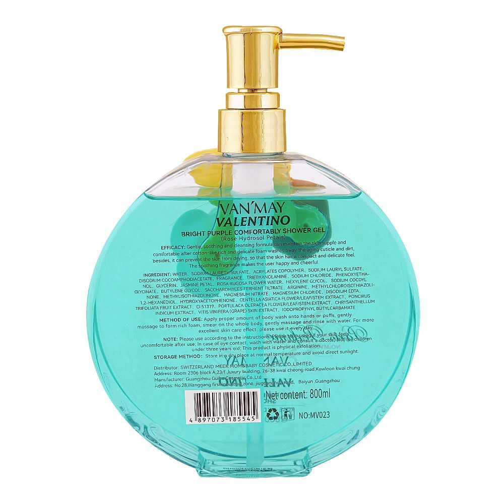 Van'May Paris Perfume Valentino Bright Purple Comfortably Shower Gel, 800ml - Image 2