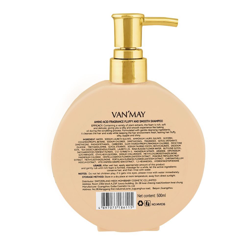 Van'May Paris Perfume Amino Acid Fluffy and Smooth Shampoo, 500ml - Image 2