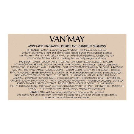 Van'May Paris Perfume Amino Acid Licorice Anti-Dandruff Shampoo, 500ml - Image 3