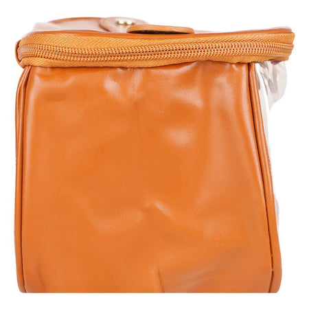 PU Leather Transparent Makeup Bag, Travel Cosmetic Organizer, Brown, AF-63 - Image 3