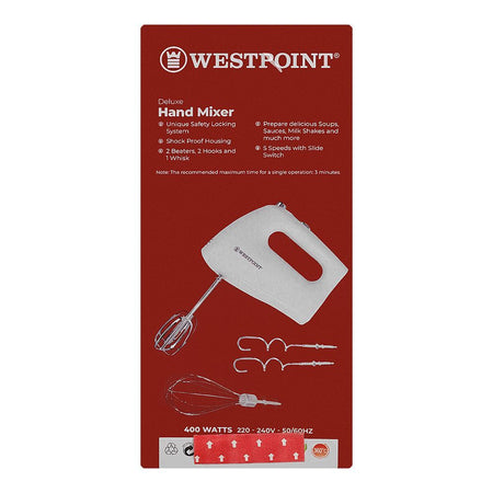 West Point Deluxe Hand Mixer, Egg Beater, 440W, WF-9201 - Image 3