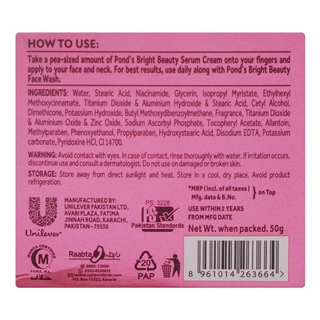 Pond's Bright Beauty Anti-Spot Serum Day Cream with Niacinamide & Vitamin B3, 50g - Image 3