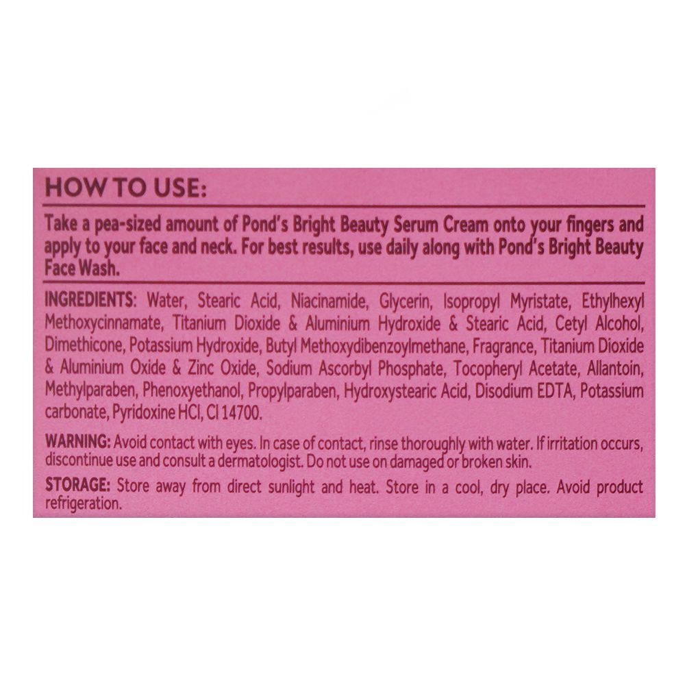 Pond's Bright Beauty Anti-Spot Serum Day Cream with Niacinamide & Vitamin B3, 50g - Image 4