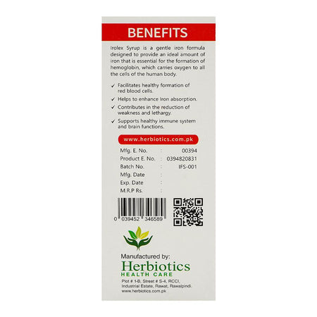 Herbiotics Irolex-F Syrup, 120ml - Image 2