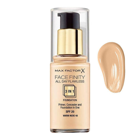 Max Factor Facefinity All Day Flawless 3in1 Foundation, SPF 20, 48 Warm Nude - Main Image