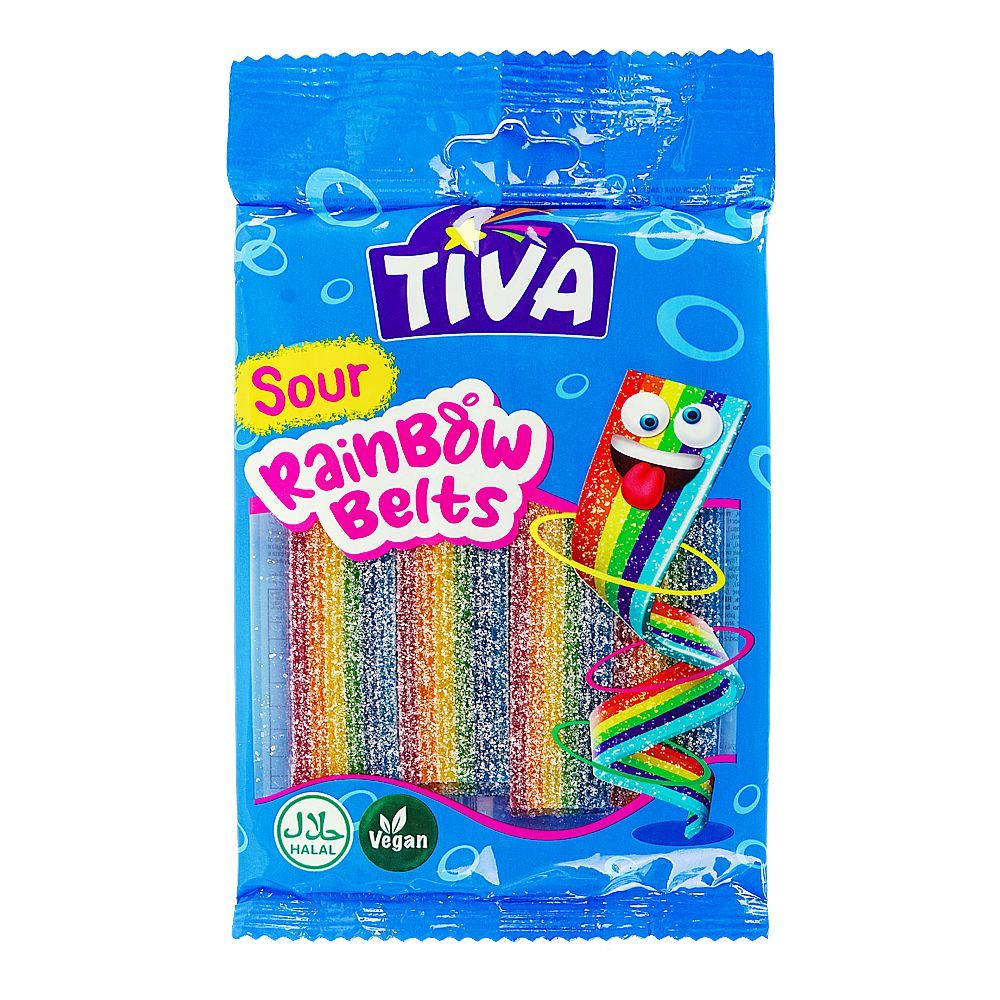 Tiva Sour Rainbow Belts, 80g - Main Image