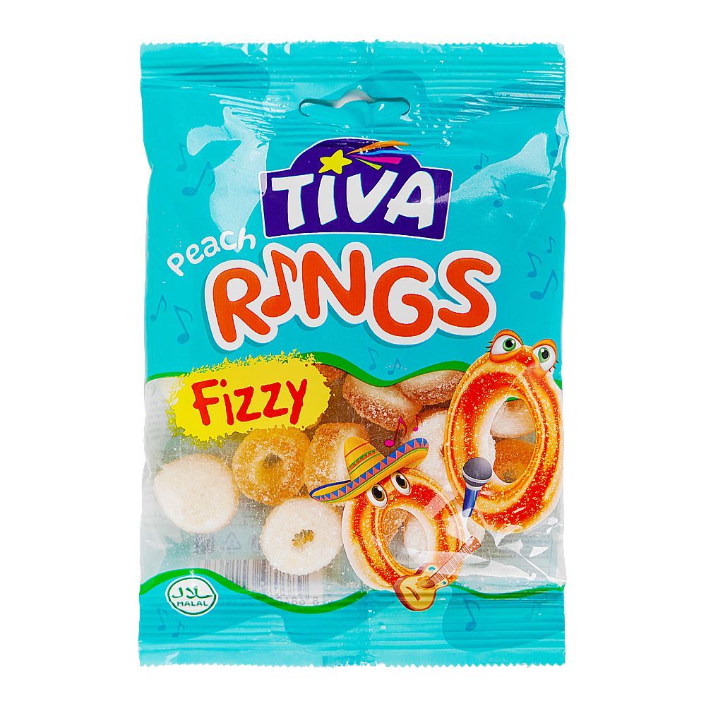 Tiva Peach Rings Fizzy Jelly, 80g - Main Image