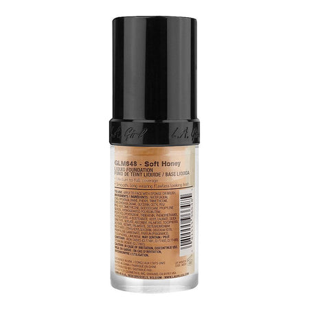 L.A. Girl Pro Coverage HD Long Wear Illuminating Liquid Foundation, 28ml,  GLM648 Soft Honey - Image 2