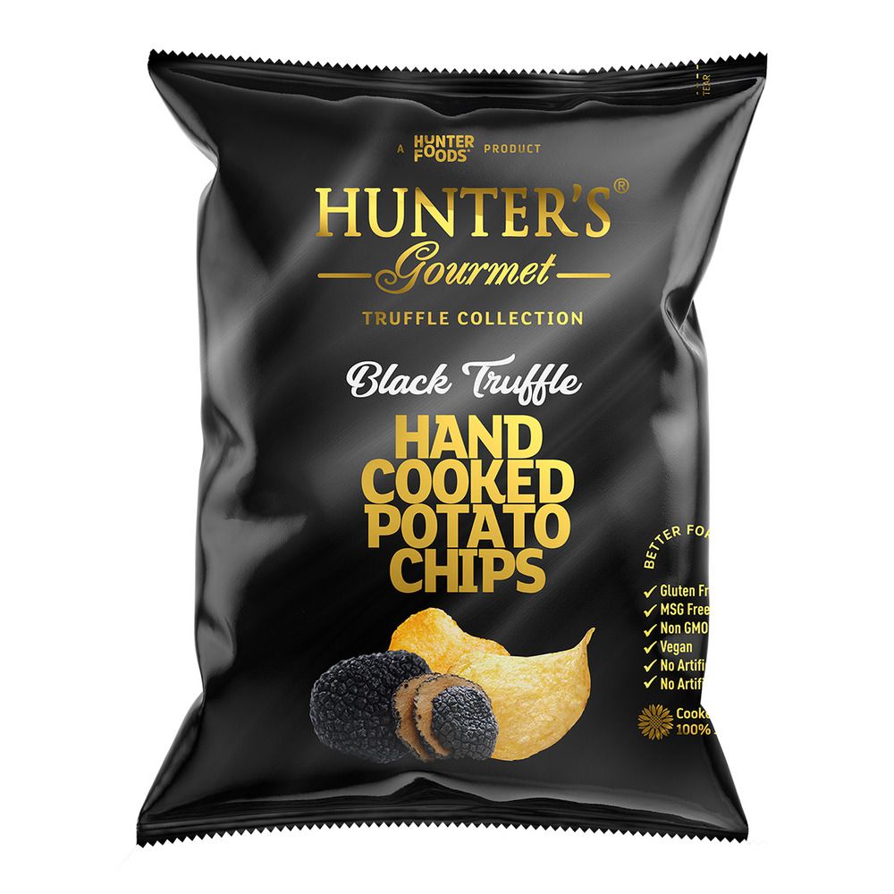 Hunter's Gourmet Black Truffle Hand Cooked Potato Chips, 40g - Main Image