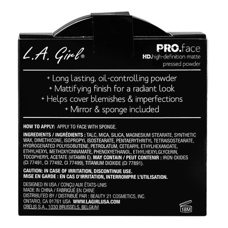 L.A. Girl Pro Face HD High Definition Matte Pressed Powder, 7g,  GPP601 Fair - Image 3