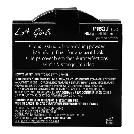 L.A. Girl Pro Face HD High Definition Matte Pressed Powder, 7g,  GPP605 Nude Beige - Image 3