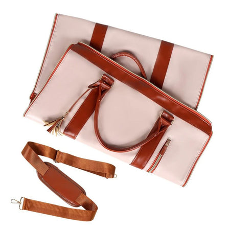 Foldable Travel Duffle Bag, Waterproof, For Sports, Gym, Vacation, Pink - Image 3